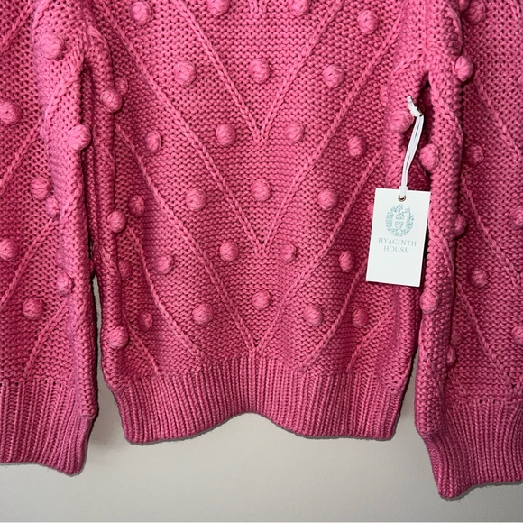 NEW Hyacinth House TUCKERNUCK Punchy Pink Pom Pom Lainey Sweater Women's Medium - Picture 5 of 10